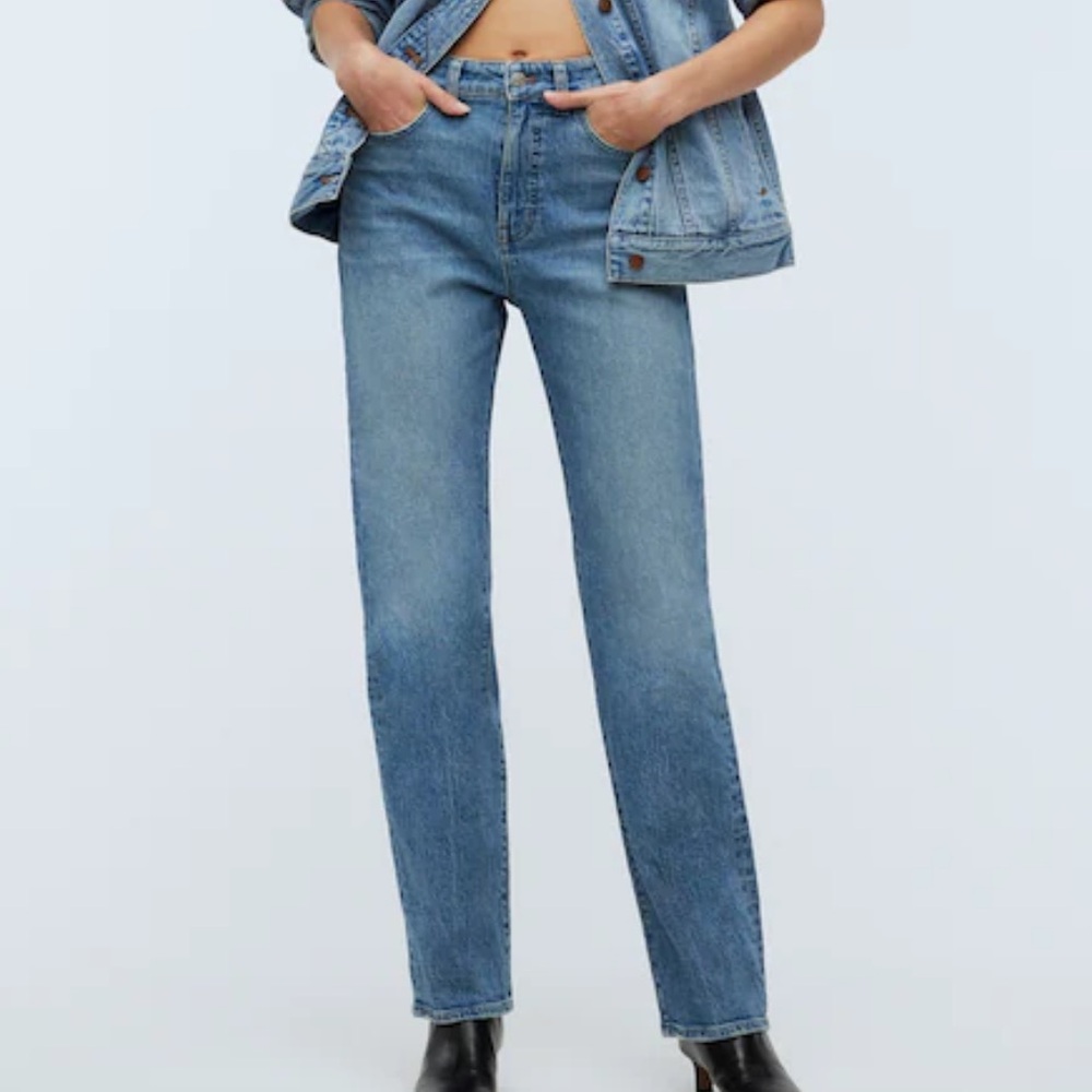 Madewell 90’s straight Blue Stretch Denim Jeans size 33P